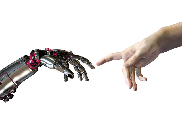 Roboterhand trifft auf Menschenhand