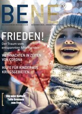 Das Cover des Bene Magazins Nummer 37 zeigt ein lachendes Kind 